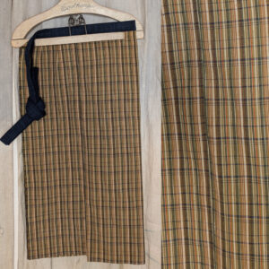 ばあばのMAEKAKE前掛け・落ち着いた黄系に格子