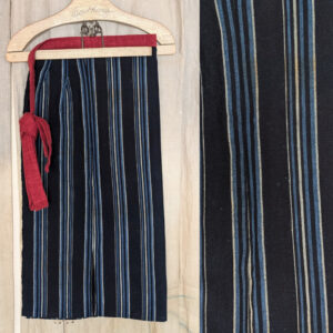 ばあばのMAEKAKE前掛け・紺地に水色（襤褸Premium古布）